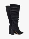 V.GAN Peach Ruched Knee High Boots, Black