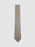 Reiss Ceremony Silk Blend Textured Tie, Light Sage