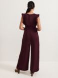 Phase Eight Petite Ayla Ruffle Jumpsuit, Burgundy