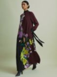 FLORERE Floral Column Maxi Dress, Purple/Black