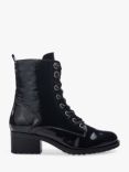 Moda in Pelle Bezzie Patent Leather Lace-Up Boots, Black