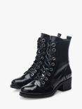 Moda in Pelle Bezzie Patent Leather Lace-Up Boots, Black