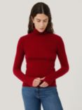 Jigsaw Cloud Cashmere Polo Jumper, Red