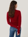 Jigsaw Cloud Cashmere Polo Jumper, Red