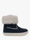 ToeZone Kids' Freya Shimmer Suede Fur Boots, Navy