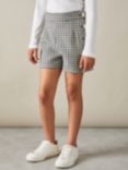 Reiss Kids' Charlie Dogtooth High Waisted Shorts, Black