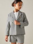 Reiss Kids' Charlie Dogtooth Tailored Jacket, Black