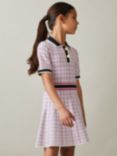 Reiss Kids' Bella Check Polo Dress, Pink