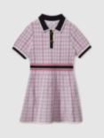 Reiss Kids' Bella Check Polo Dress, Pink