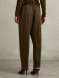 Reiss Essie Pull On Tapered Trousers, Khaki