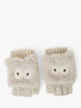 Angels by Accessorize Owl Capped Fingerless Gloves, Cream