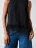 Ro&Zo Bead Trim Top, Black