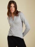 Baukjen Chessie Luxe Henley Top, Grey Marl