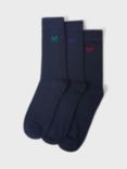 Crew Clothing Bamboo Blend Socks, Pack of 3, Navy