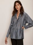 Mint Velvet Asymmetric Button Shirt, Grey