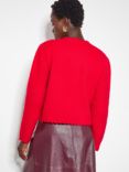 Monsoon Suki Stitch Scallop Trim Cardigan, Red