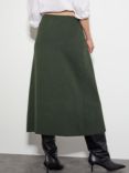 Monsoon Nellie Two-Tone Knit Wool Blend Skirt, Khaki/Camel