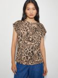 Monsoon Archi Animal Print T-Shirt, Brown