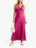 OMNES Cerelle Satin Slip Maxi Dress, Magenta