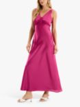 OMNES Cerelle Satin Slip Maxi Dress, Magenta