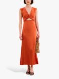 OMNES Marin Satin Dress, Burnt Orange