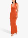 OMNES Nova Open Back Dress, Burnt Orange