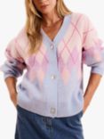 OMNES Henni Argyle Wool Blend Cardigan, Multi