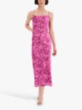 OMNES Riviera Slip Midi Dress, Magenta