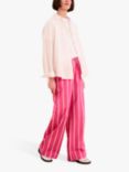 OMNES Ramela Stripe Straight Leg Trousers, Magenta