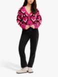 OMNES Heather Heart Cardigan, Magenta