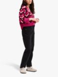 OMNES Heather Heart Cardigan, Magenta