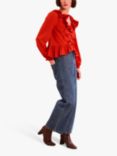 OMNES Selina Ruffle Blouse, Red