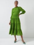 L.K.Bennett Flora Silk Blend Dress, Bright Green