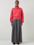 L.K.Bennett Isla Merino Wool Roll Neck Jumper, Lipstick Pink