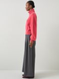 L.K.Bennett Isla Merino Wool Roll Neck Jumper, Lipstick Pink