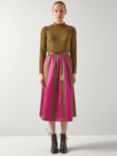 L.K.Bennett Olsen Stripe Skirt, Pink/Green