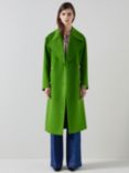 L.K.Bennett Amor Double Breasted Wool Coat, Green