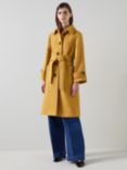 L.K.Bennett Blythe Check Merino Wool Coat, Yellow/Multi