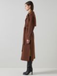 L.K.Bennett Lawrence Wool Blend Trench Coat, Chocolate