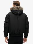 Superdry Everest Faux Fur Bomber Jacket, Jet Black