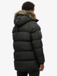 Superdry Everest Longline Baffled Parka Jacket, Jet Black