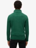 Superdry Cotton Knit Henley Jumper, Forest Green