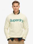 Superdry Classic Core Logo Sweatshirt, Oyster Cream