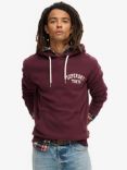 Superdry Tattoo Back Graphic Hoodie, Fig Purple