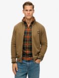 Superdry Contrast Stitch Track Top, Washed Teak Brown