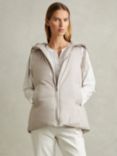 Reiss Farley Hooded Gilet, Neutral