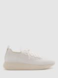 Reiss Time Hybrid Knit Running Trainers, White