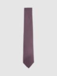 Reiss Mondello Floral Silk Tie, Bordeaux