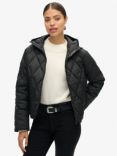 Superdry Hooded Quilted Liner Jacket, Black