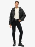 Superdry Hooded Quilted Liner Jacket, Black